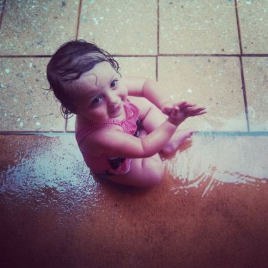 Stephanie from MD: Piper found some joy in a rainstorm on our Orlando vacation! 
